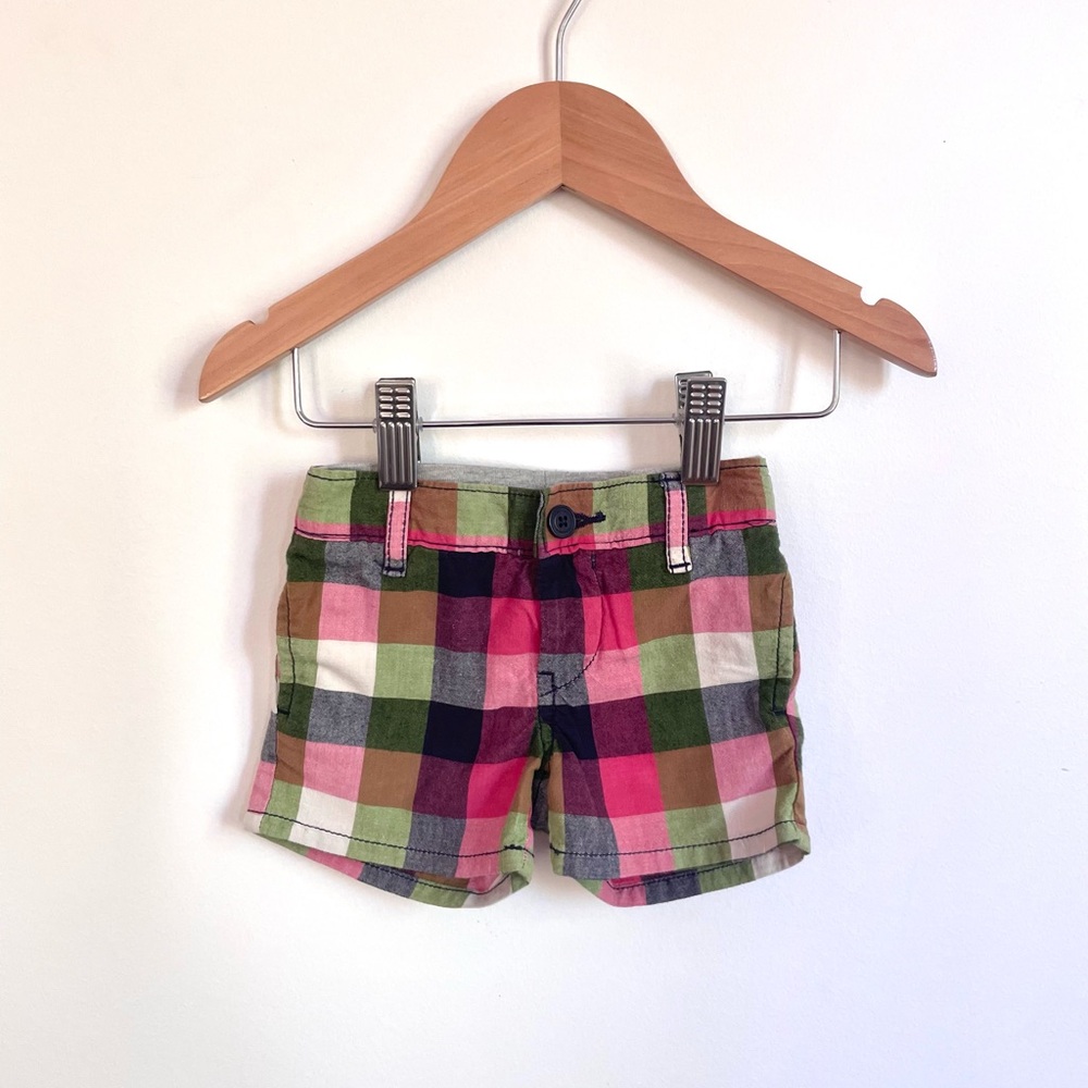 5/$20💥Gap Like New Plaid Woven Cotton Twill Shorts, Comfy Jersey Waistband